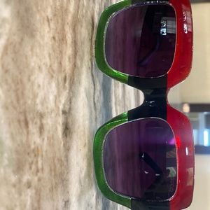 Vintage oversized Gucci original sunglasses red/green